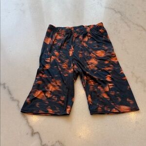 PrettyLittleThing Black and Orange Tie-Dye bike Shorts